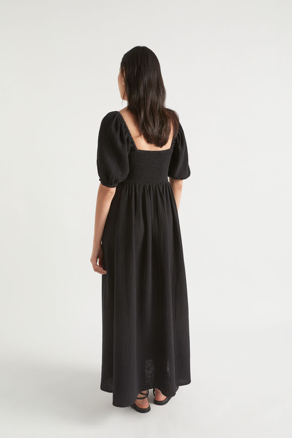 Cheesecloth Cross Front Maxi Dress  Black  hi-res