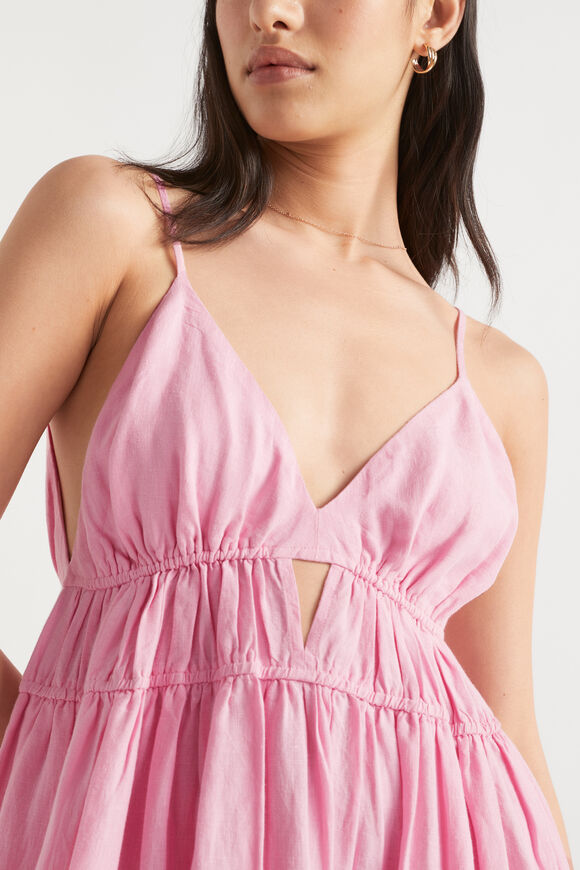 Linen Tiered Maxi Dress  Soft Orchid  hi-res
