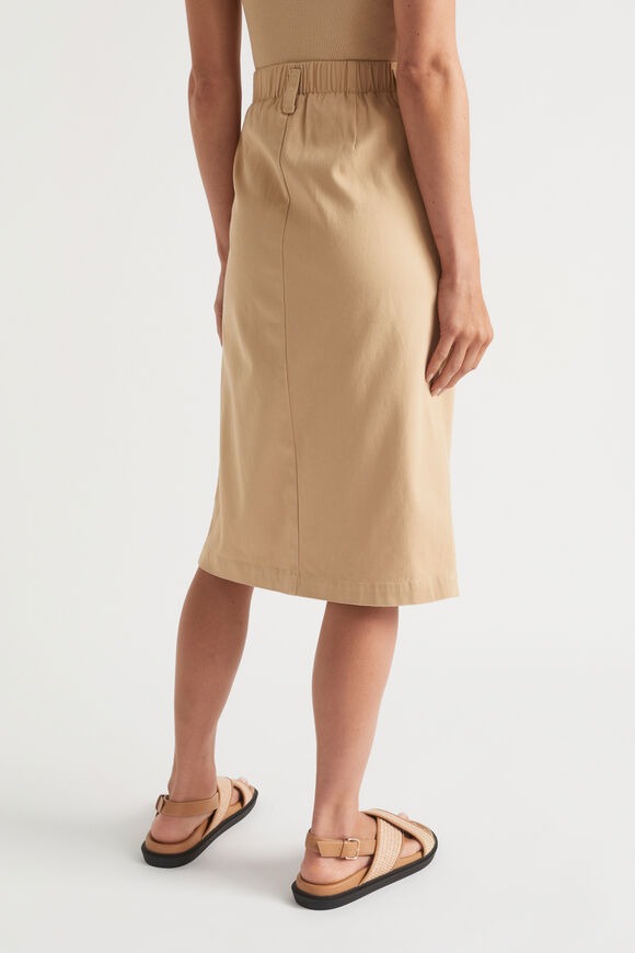 Split Front Midi Skirt  Light Chestnut  hi-res