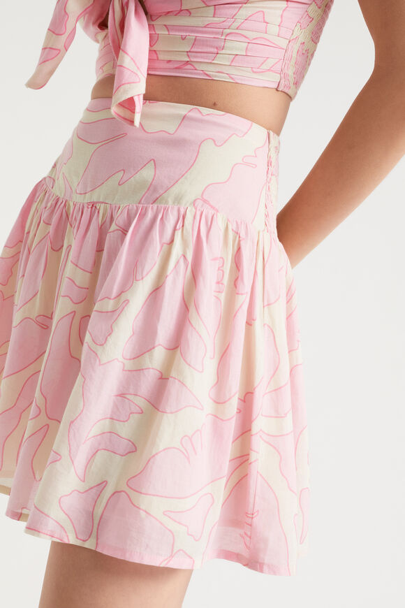 Voile Floral Mini Skirt  Soft Orchid Floral  hi-res