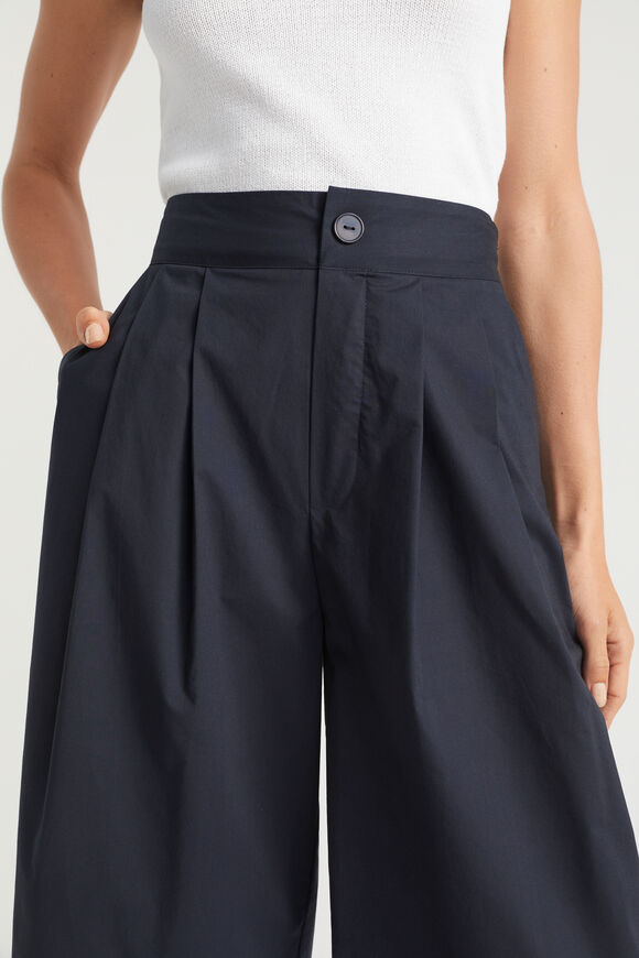 Cotton Pleat Front Pant  Deep Navy  hi-res