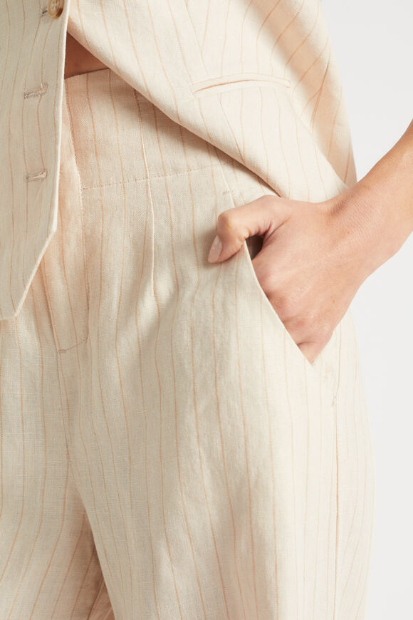 Linen Stripe High Waist Pant  Magnolia Stripe  hi-res
