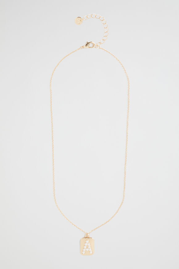 Pearl Initial Necklace  A  hi-res