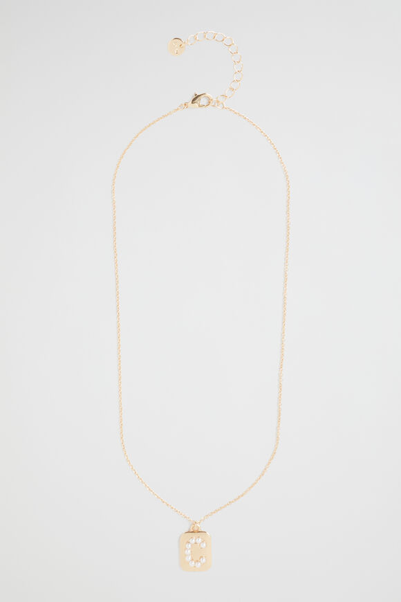 Pearl Initial Necklace  C  hi-res