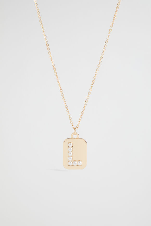 Pearl Initial Necklace  L  hi-res