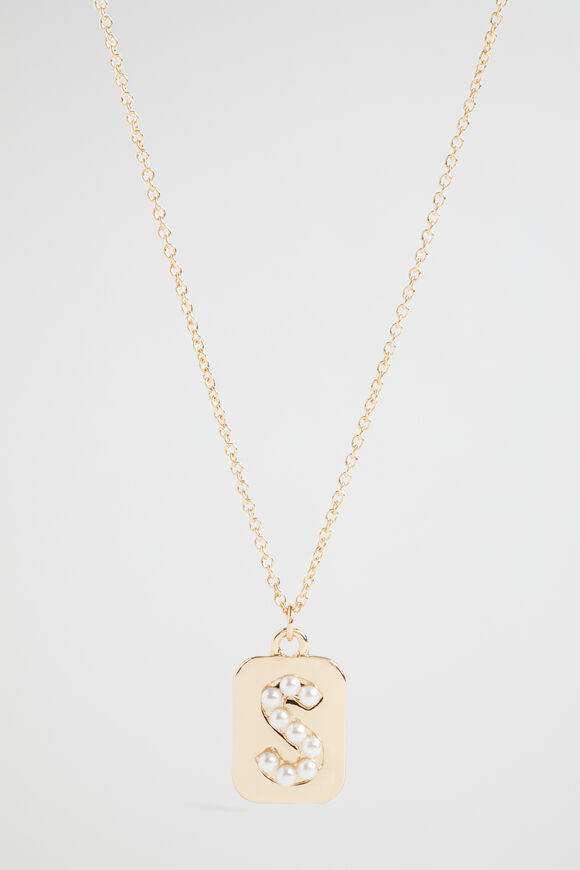 Pearl Initial Necklace  S  hi-res