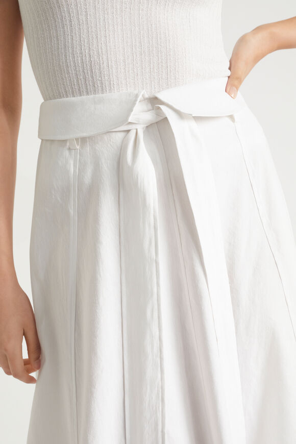 Tie Panel Midi Skirt  Whisper White  hi-res