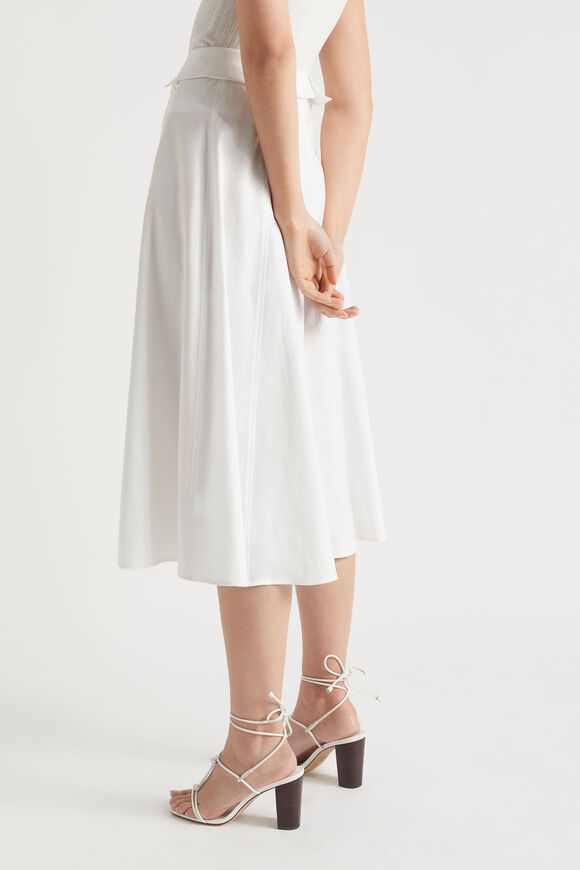 Tie Panel Midi Skirt  Whisper White  hi-res