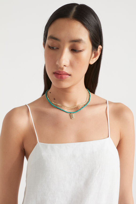 Seed Bead Necklace  Deep Teal  hi-res