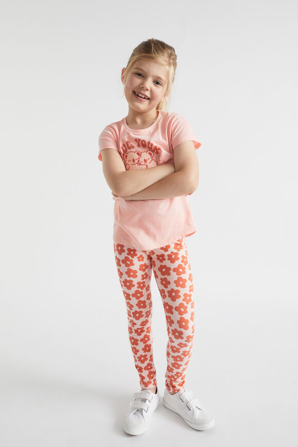 Retro Floral Legging  Dusty Rose  hi-res