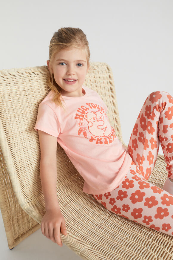 Retro Floral Legging  Dusty Rose  hi-res