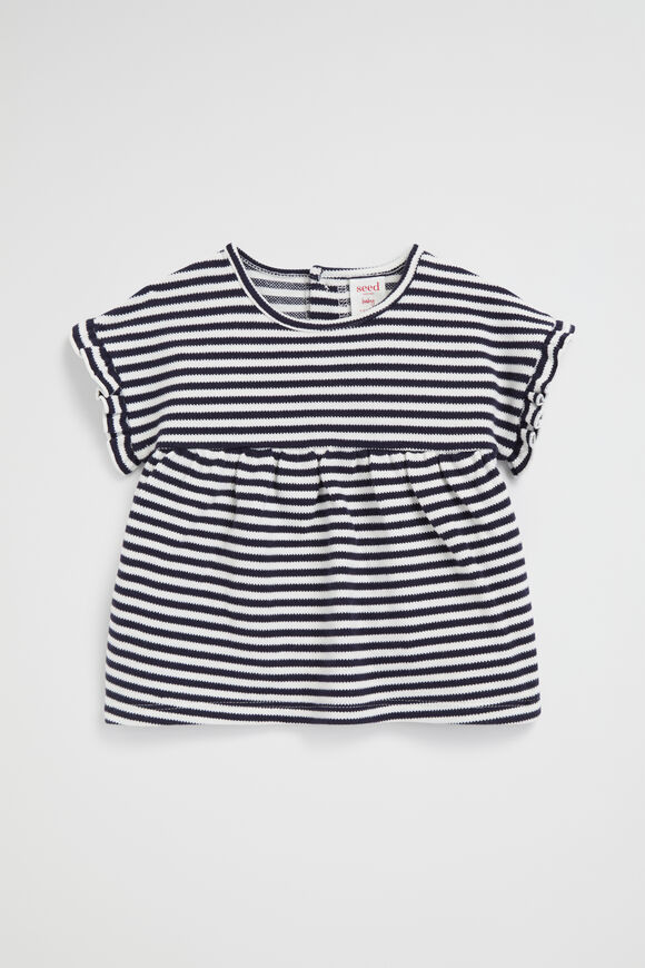 Pique Stripe Tee  Midnight Stripe  hi-res