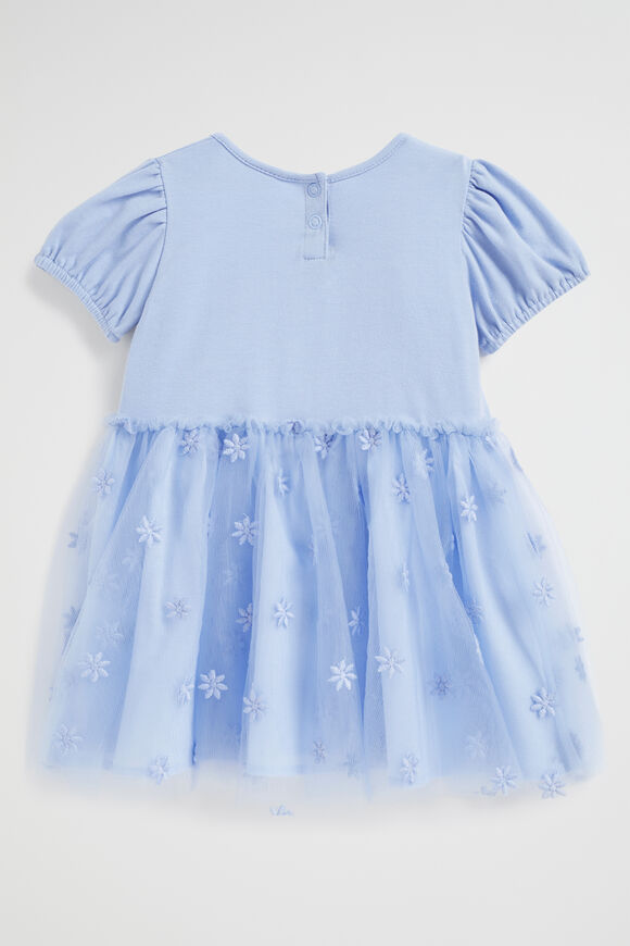 Embroidered Floral Dress  Powder Blue  hi-res