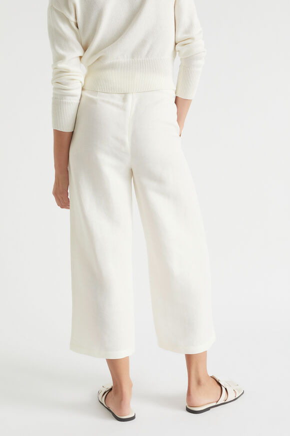 Linen Blend Cropped Pant  Cloud Cream  hi-res