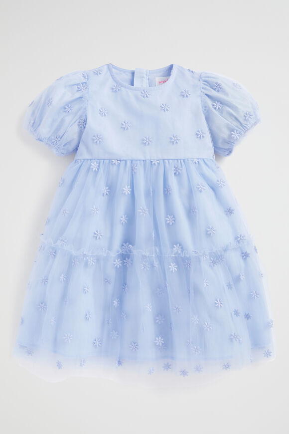 Floral Embroidered Dress  Powder Blue  hi-res