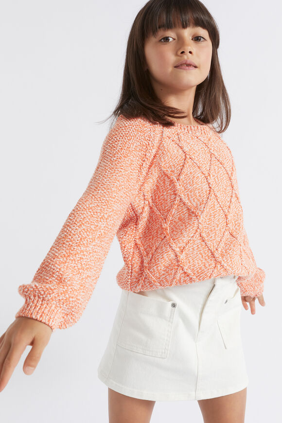 Speckle Cable Knit  Apricot  hi-res