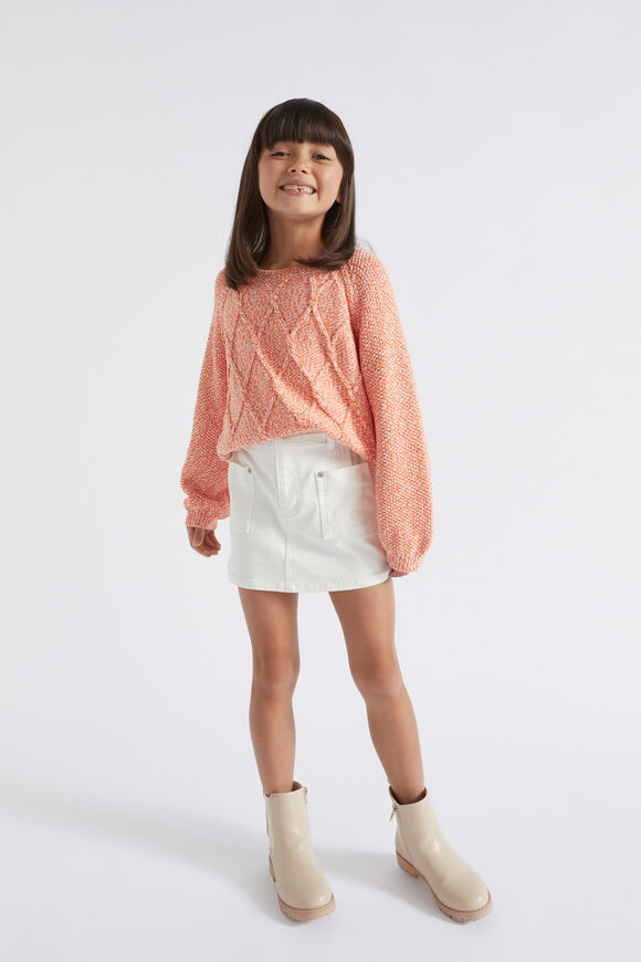 Speckle Cable Knit  Apricot  hi-res