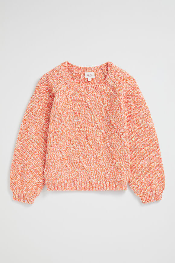 Speckle Cable Knit  Apricot  hi-res