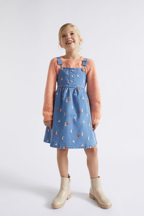 Bunny Denim Pinafore  Original Indigo  hi-res