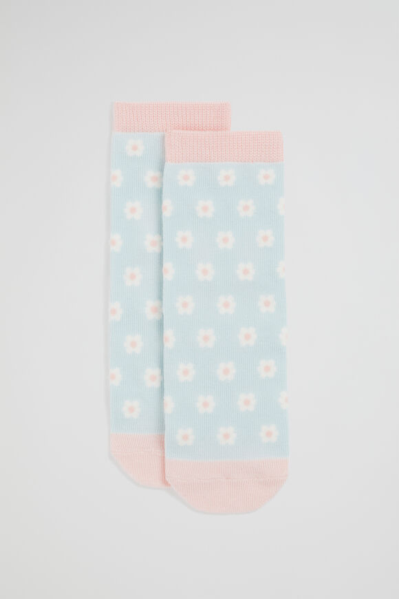 Bunny Daisy Sock  Blue  hi-res