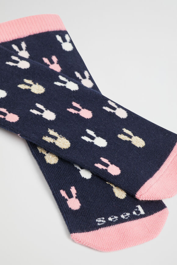 Bunny Yardage Sock  Navy  hi-res