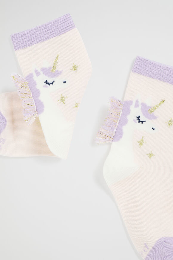 Unicorn Fringe Sock  Softest Pink  hi-res