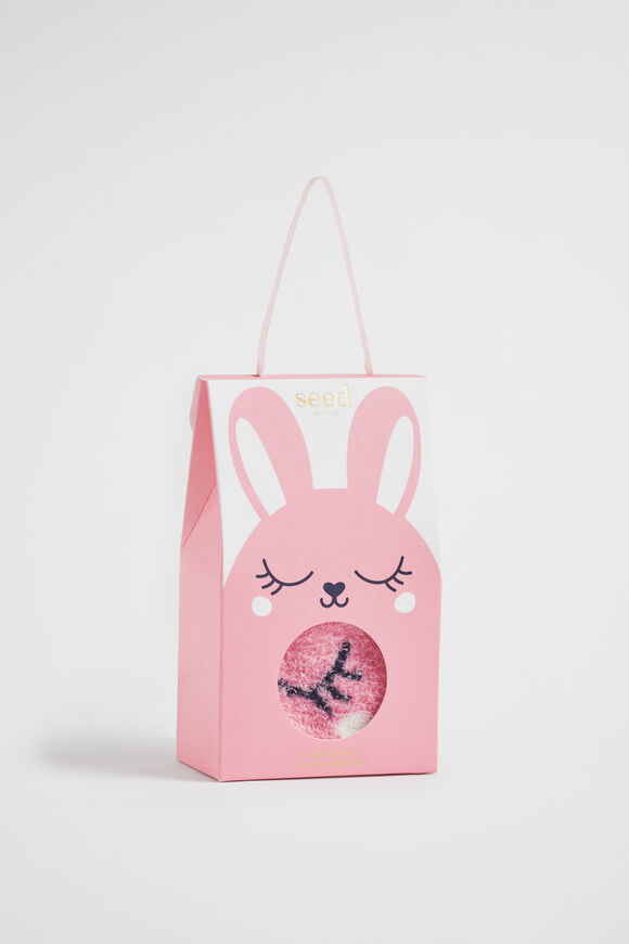 Fluffy Bunny Sock  Pop Pink  hi-res