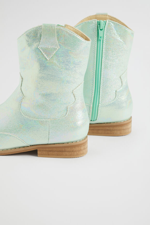 Metallic Cowboy Boot  Mint  hi-res