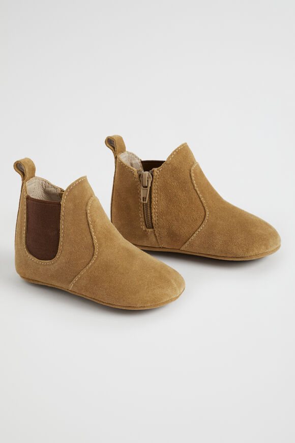 Suede Gusset Bootie  Tan  hi-res