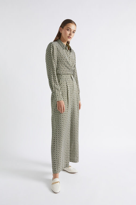 Mini Geo Wide Leg Pant  Dark Fern Geo  hi-res
