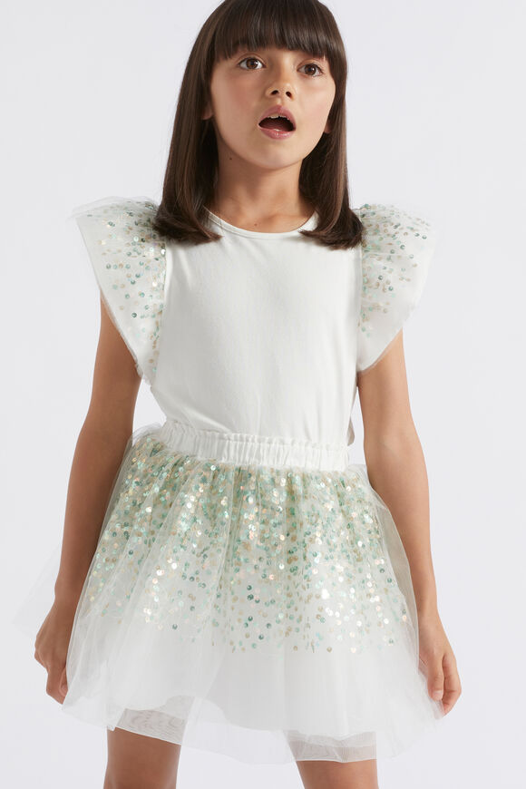 Sequin Sleeve Tee  Canvas  hi-res