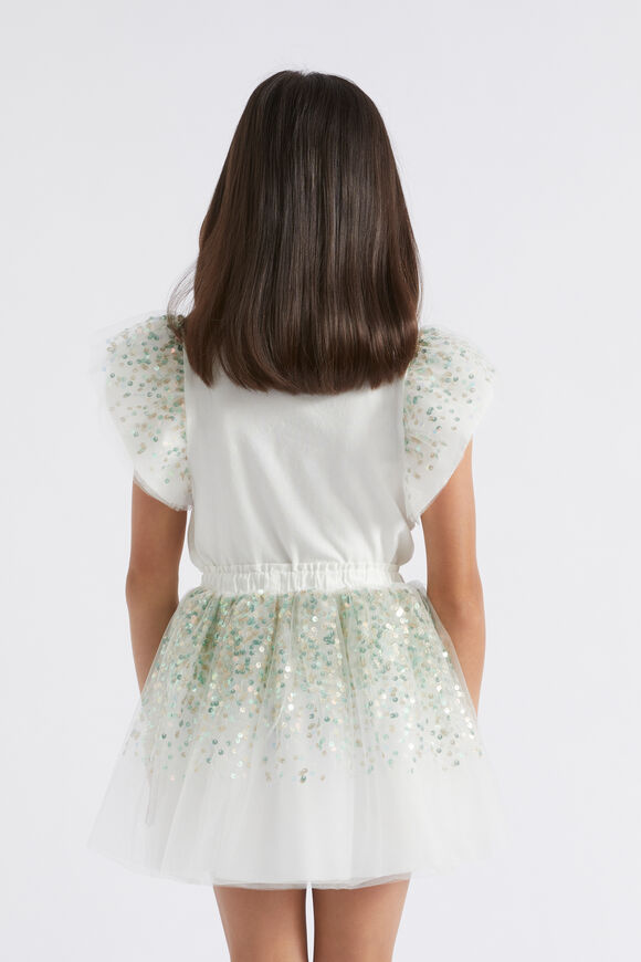 Sequin Sleeve Tee  Canvas  hi-res
