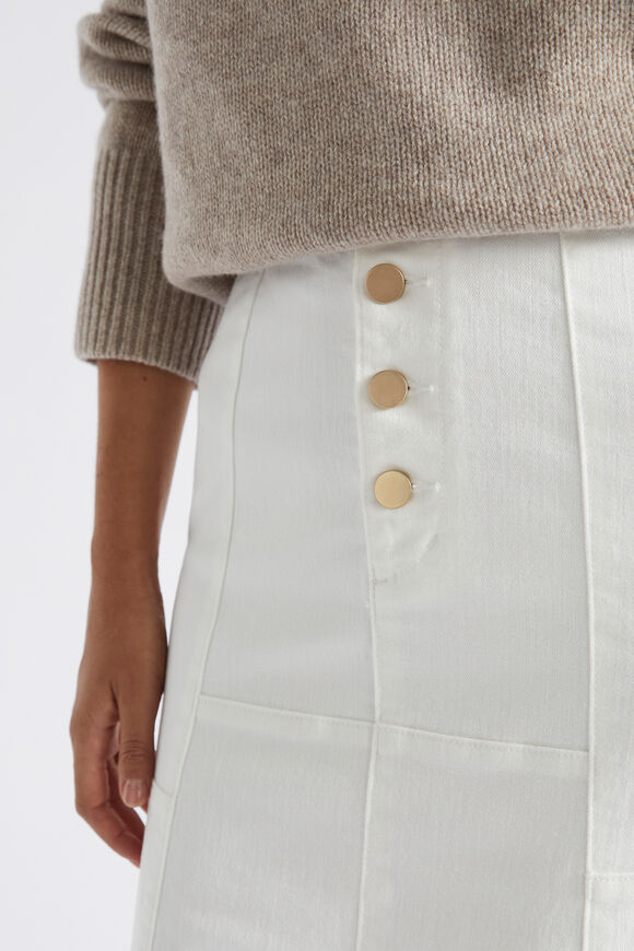 Denim Swing Button Fly Skirt  Cloud Cream  hi-res