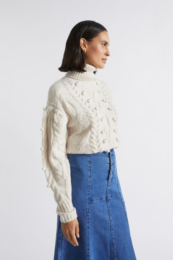 Denim Swing Button Fly Skirt  Slate Blue Denim  hi-res