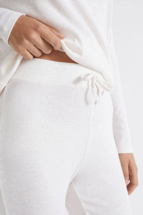 Cotton Rib Sleep Bottom  Oat Marle  hi-res