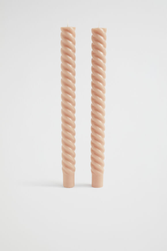Twist Candle Set of 2  Blush  hi-res
