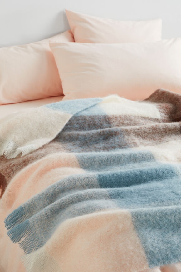 Mohair Multi Check Throw  Multi  hi-res