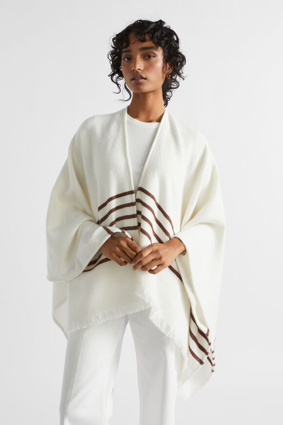 Stripe Poncho  Vanilla Cream Stripe  hi-res