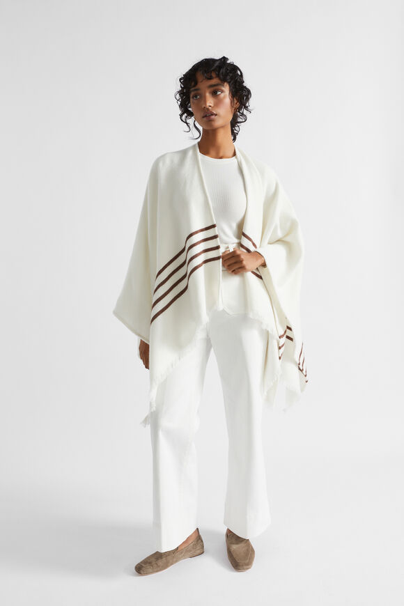 Stripe Poncho  Vanilla Cream Stripe  hi-res