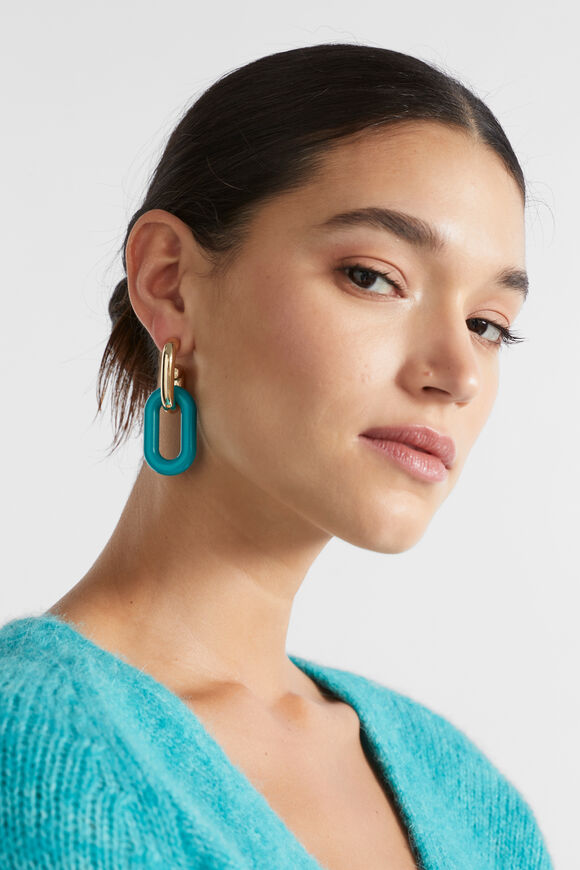 Resin Link Hoop  Peacock Blue  hi-res