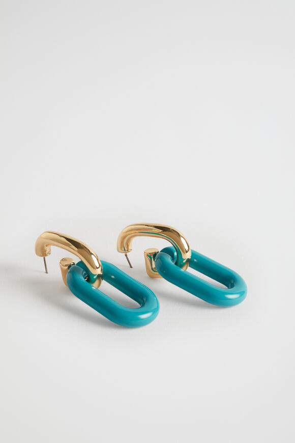 Resin Link Hoop  Peacock Blue  hi-res