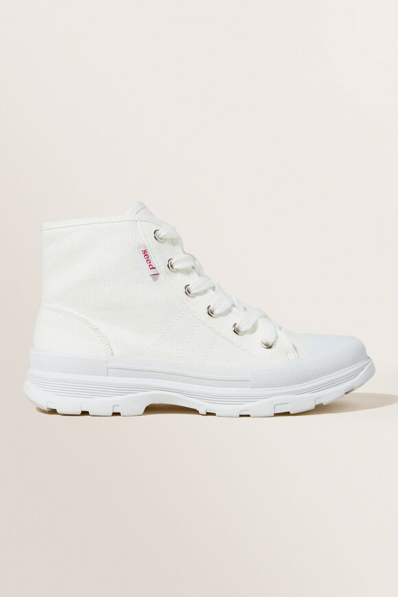 Chunky Sole Canvas High-Top  White  hi-res