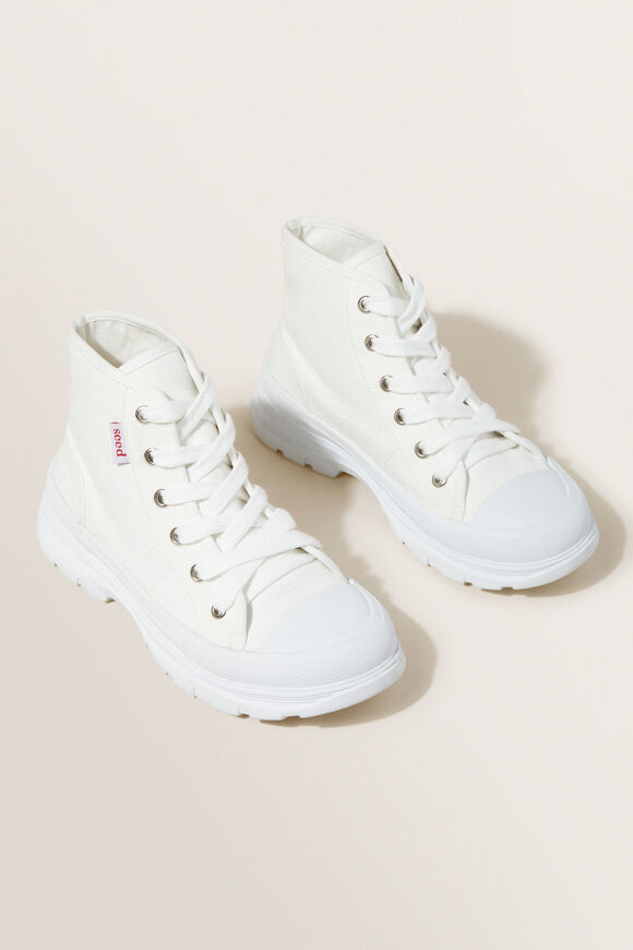 Chunky Sole Canvas High-Top  White  hi-res