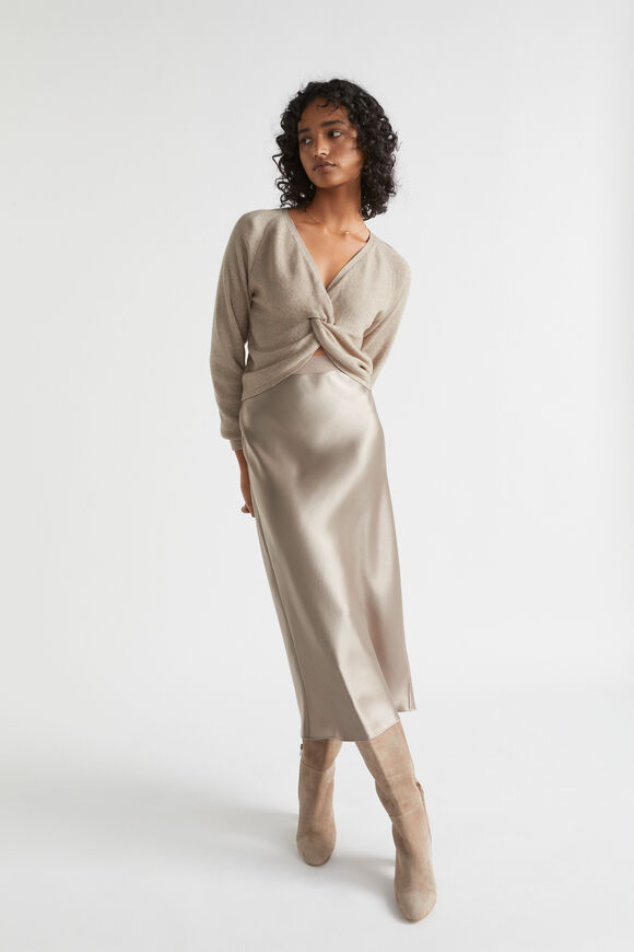Satin Slip Midi Skirt  Light Storm  hi-res