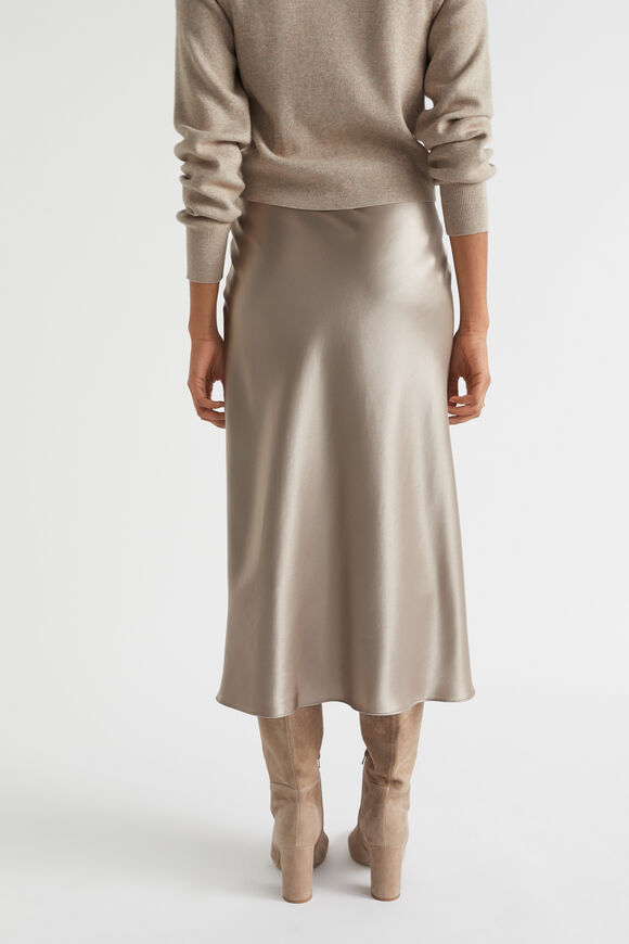 Satin Slip Midi Skirt  Light Storm  hi-res