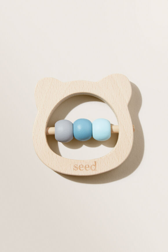 Seed Wooden Rattle  Blue  hi-res