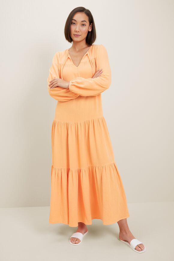 Cheesecloth Maxi Dress  Cantaloupe  hi-res