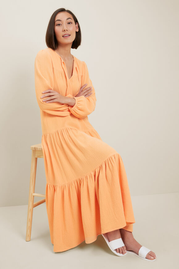 Cheesecloth Maxi Dress  Cantaloupe  hi-res