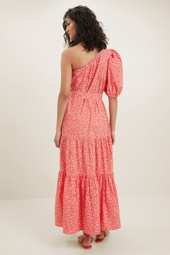 Ditsy One Shoulder Maxi Dress  Chilli Red Ditsy  hi-res