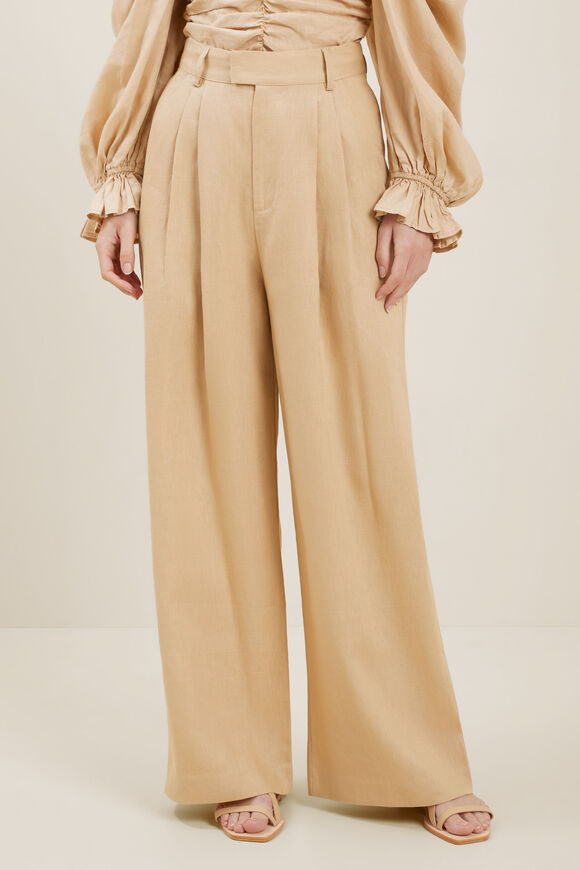 Linen Palazzo Pants  Neutral Sand  hi-res